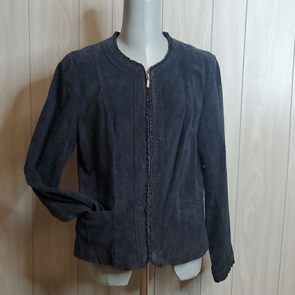 Kasper | Structured Suede Leather Jacket - Picture 3 of 9